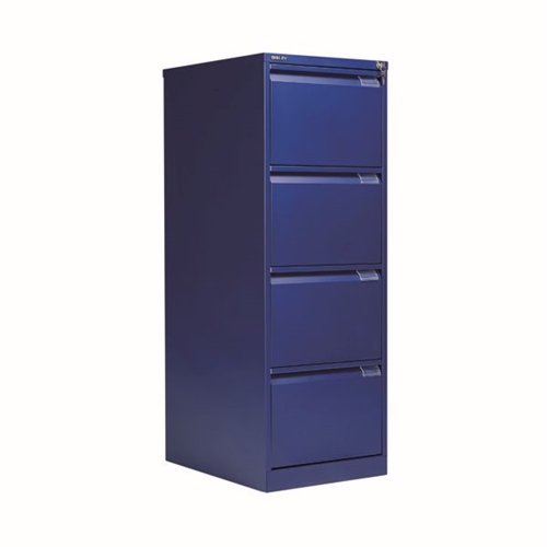 Bisley 4 Drawer Filing Lockable 470x622x1321mm Blue BS4E/BLUE